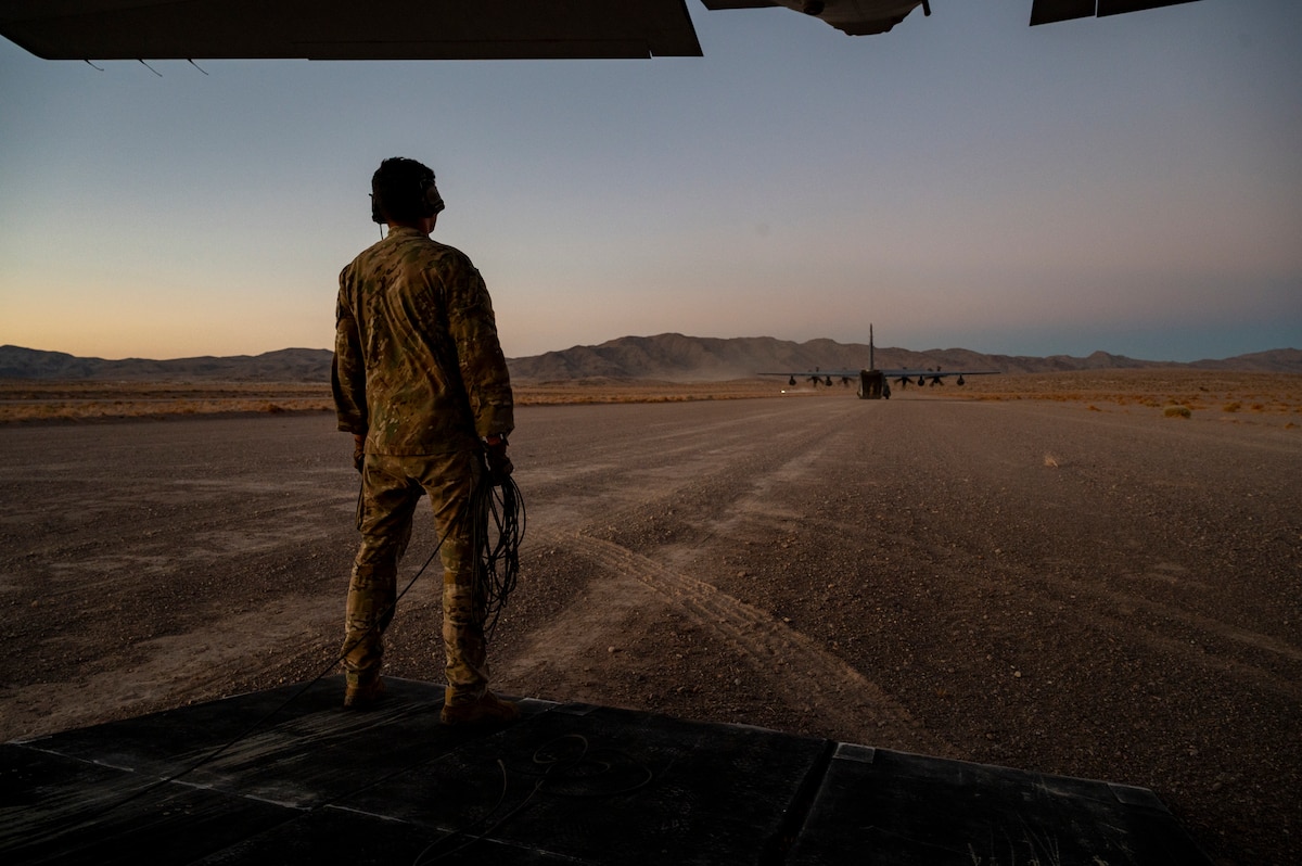 Airman observes aircraft moving.