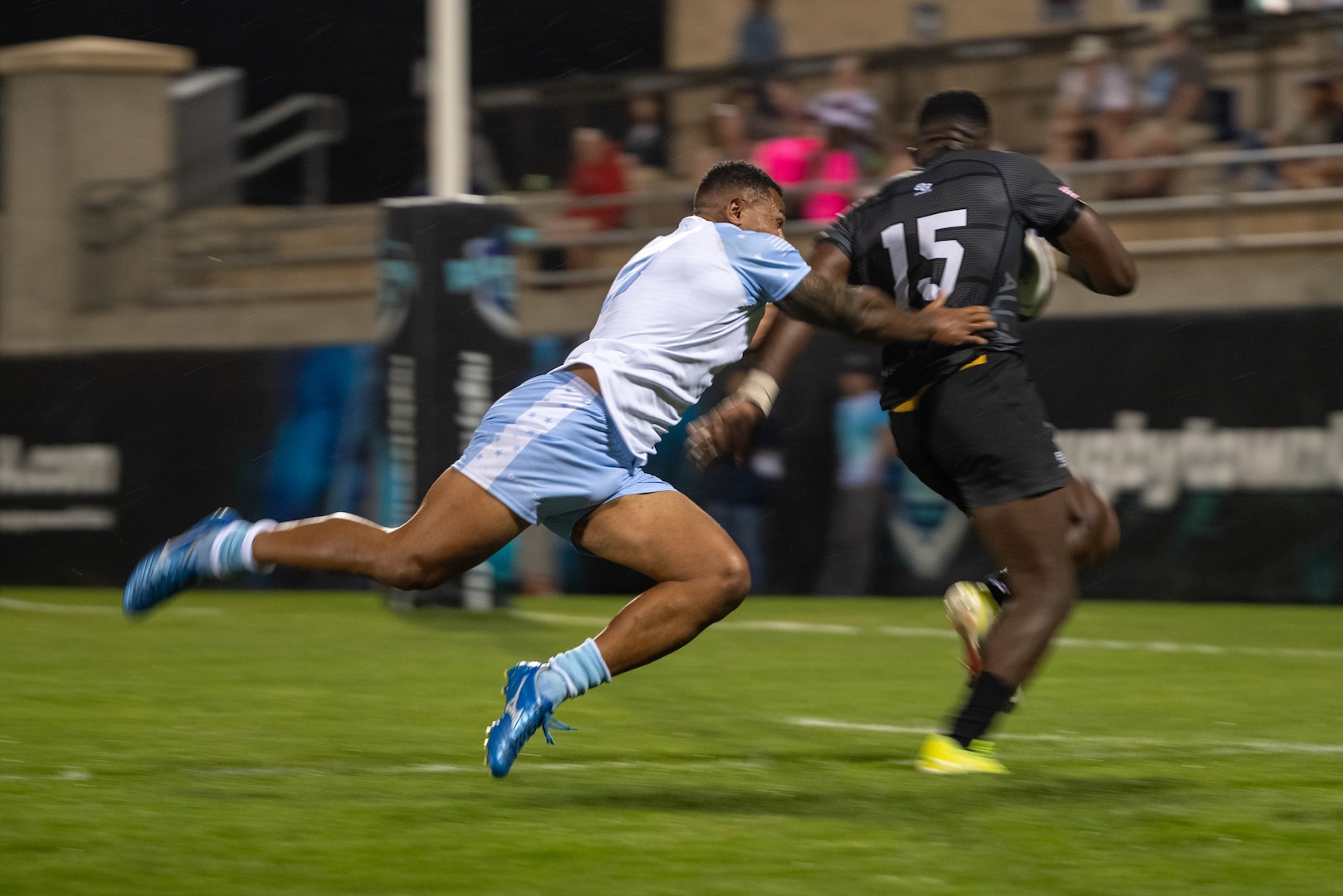The 2025 Armed Forces Men’s Rugby Championships held in conjunction with Rugbytown 7’s Tournament in Glendale, Colo. from August 22-24. Service members from the Army, Marine Corps, Navy, Air Force (with Space Force players), and Coast Guard battle it out for gold.