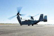 U.S. Marines with Marine Medium Tiltrotor Squadron (VMM-774) assigned to Special Purpose Marine Air-Ground Task Force-250 carry out outreach and engagement flights with distinguished visitors at the Signature Aviation Boston Logan International Airport in Boston, Mass., Aug. 22, 2025. The Marine Corps is celebrating its 250th birthday by including activations across the city featuring aircraft, equipment, recruiting opportunities, and public engagements. (U.S. Marine Corps photo by Lance Cpl. Alondra Y. Lopez Gonzalez)