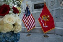U.S. Marines assigned to Special Purpose Marine Air-Ground Task Force- 250 participate in a wreath laying ceremony at the Soldiers and Sailors Monument during Marine Week Boston, Aug. 23, 2025. The Marines held the ceremony for Sgt. Johanny Rosario Pichardo, a native of Lawrence, Mass., who made the ultimate sacrifice among 13 service members when a suicide bomber detonated outside Abbey Gate of Hamid Karzai International Airport in Kabul on Aug. 26, 2021. Marines stationed across the globe commemorate the 250th anniversary of the Marine Corps, honoring a distinguished legacy of service, sacrifice, and unwavering fidelity to both the nation and fellow Marines. (U.S. Marine Corps photo by Matthew. A. McDonnell)