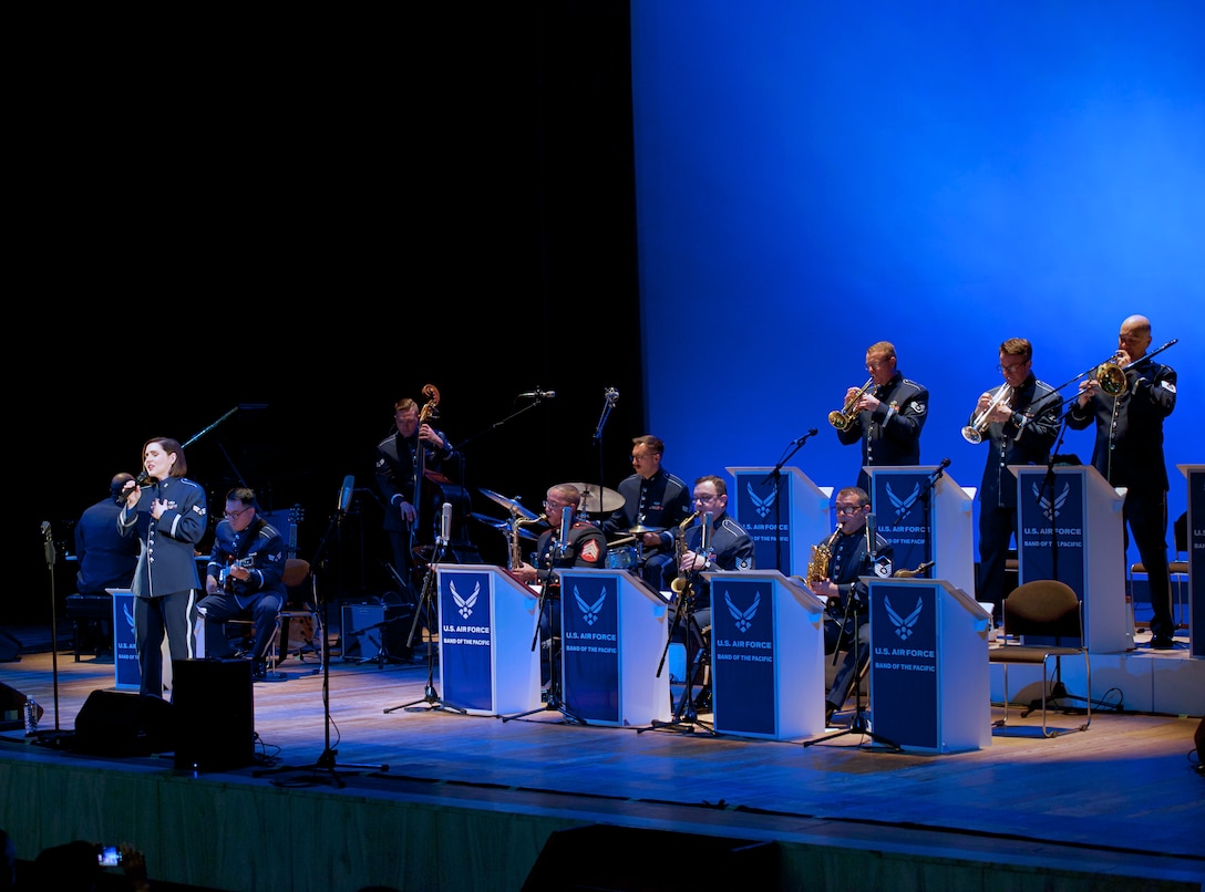 Photograph of members of Band of the Pacific.