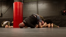 U.S. Marines assigned to Special Purpose Marine Air-Ground Task Force-250, attend a martial arts collaboration at Broadway Jiu-Jitsu during Marine Week Boston, Aug. 22, 2025. Marines stationed across the globe commemorate the 250th anniversary of the Marine Corps, honoring a distinguished legacy of service, sacrifice, and unwavering fidelity to both the nation and fellow Marines. (U.S. Marine Corps photo by Cpl. Vincent Needham)