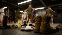 U.S. Marines assigned to Special Purpose Marine Air-Ground Task Force-250 attend a martial arts collaboration at Broadway Jiu-Jitsu during Marine Week Boston, Aug. 22, 2025. Marines stationed across the globe commemorate the 250th anniversary of the Marine Corps, honoring a distinguished legacy of service, sacrifice, and unwavering fidelity to both the nation and fellow Marines. (U.S. Marine Corps photo by Cpl. Vincent Needham)