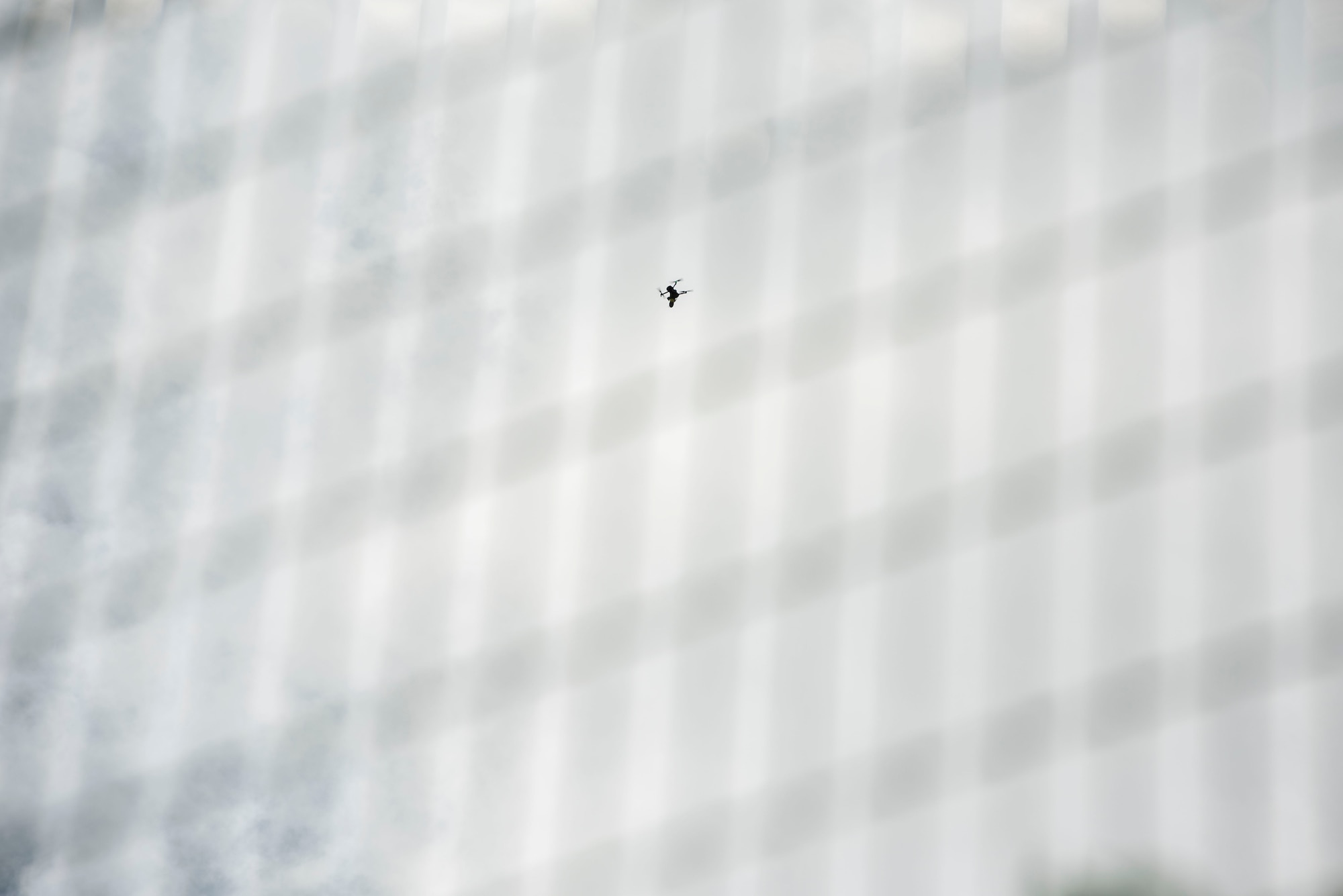 A drone carrying a simulated munition breaches the perimeter during Ulchi Freedom Shield 25 at Osan Air Base, Republic of Korea, Aug. 19, 2025