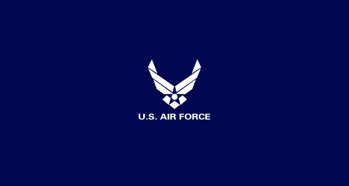 Image of Air Force logo over blue background