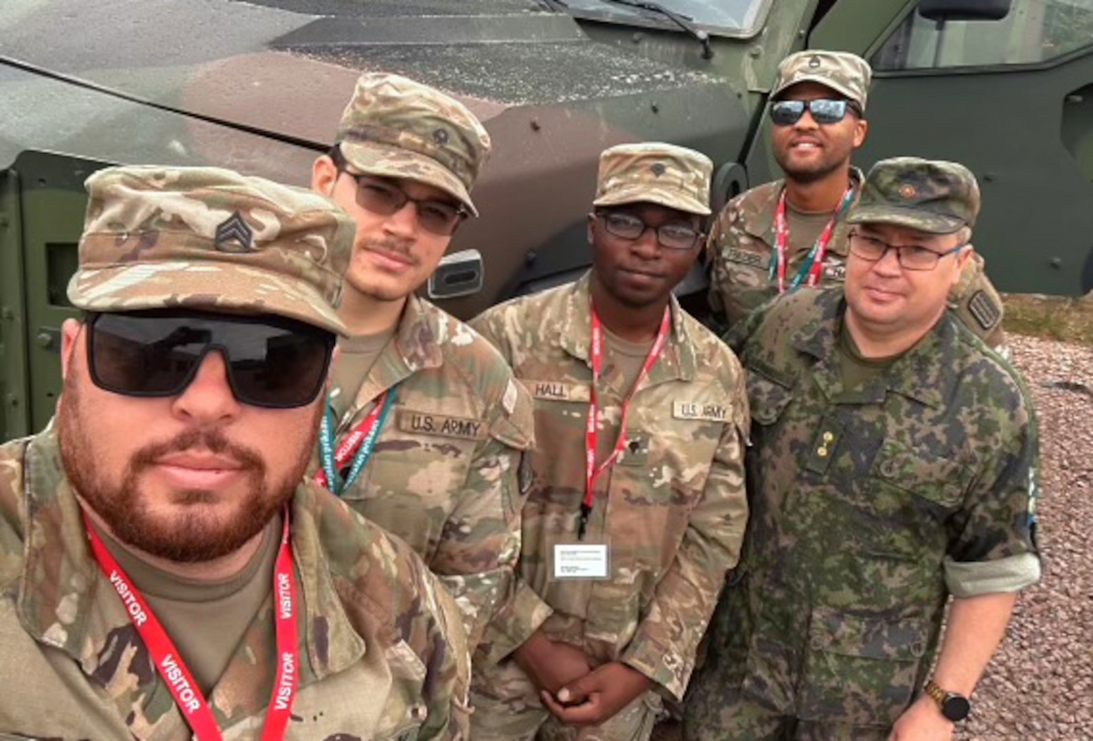 Selfie of Virginia National Guard and Finnish personnel