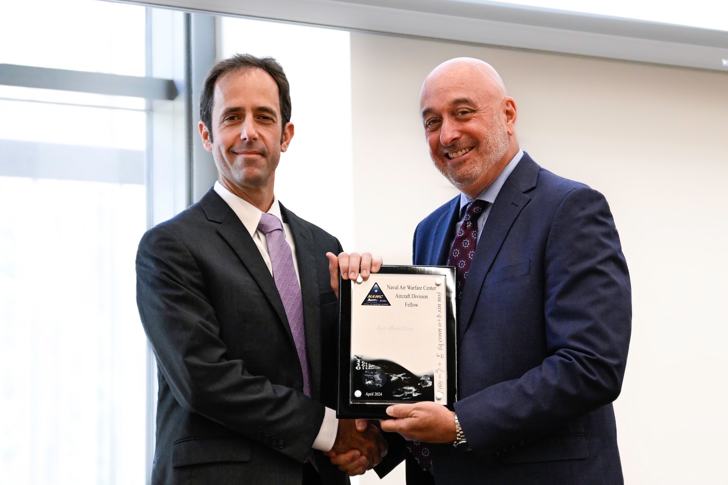 Ian Hawkins, a Fleet Readiness Center Southeast (FRCSE) materials engineering supervisor, was recently accepted into the Naval Air Systems Command (NAVAIR) Fellow Program coordinated by Naval Air Warfare Center Weapons Division’s (NAWCAD) during an award ceremony held at NAVAIR headquarters in Patuxent River, MD. (Courtesy Photo)