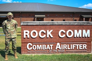 U.S. Air Force Airman 1st Class Tye Monteiro, 19th Communications Squadron client systems technician, is selected as Combat Airlifter of the Week Aug. 25, 2025.