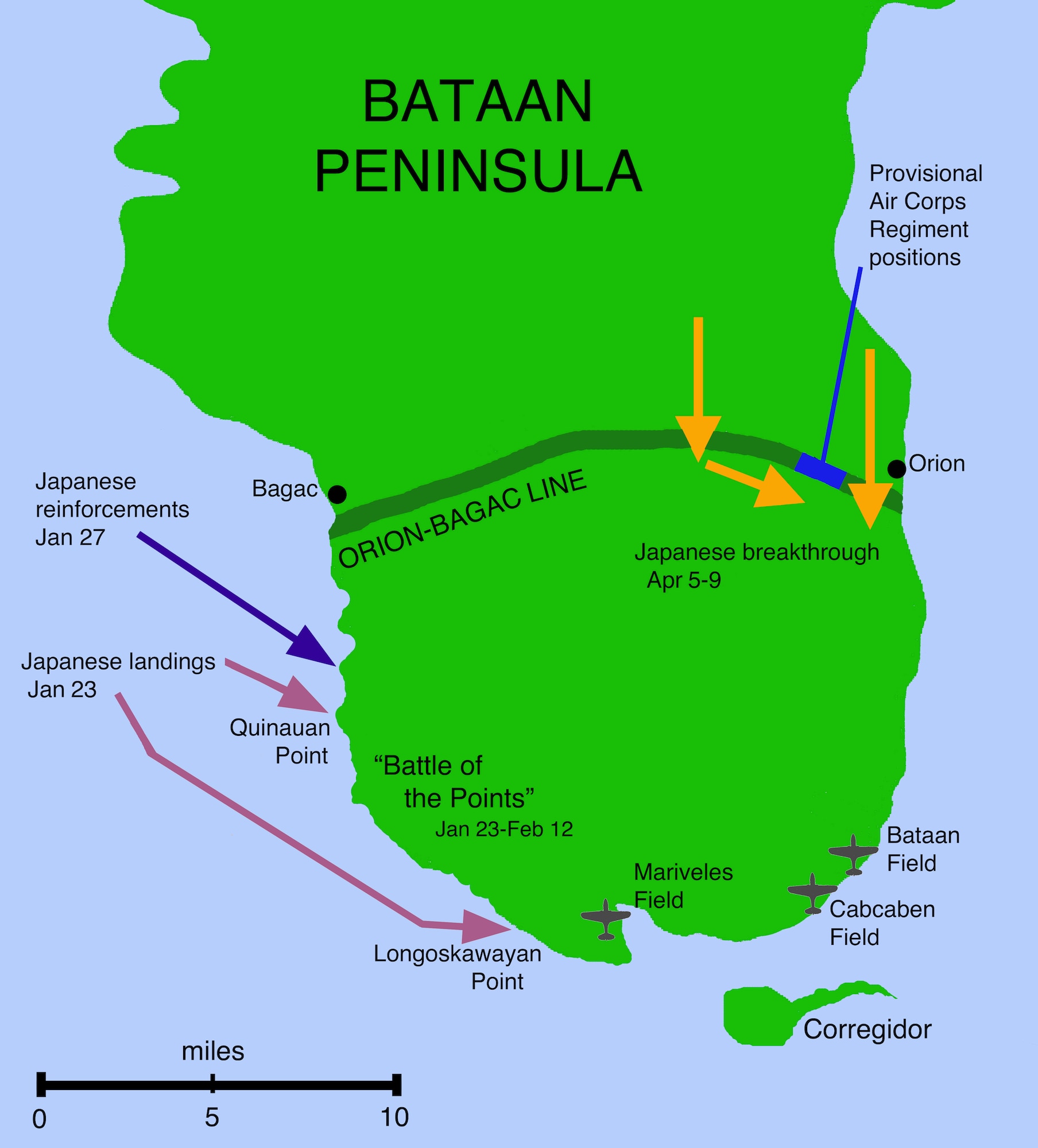 Graphic map of the Bataan Peninsula
