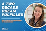 Graphic with a photo of Emily Pecic