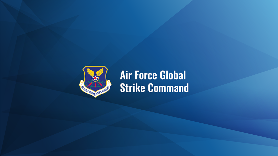 Rotator graphic that was created to display the name and logo of Air Force Global Strike Command.(U.S. Air Force design by Defense Media Activity)
