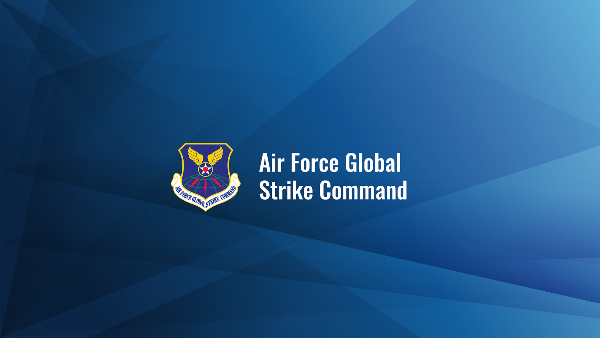 Rotator graphic that was created to display the name and logo of Air Force Global Strike Command.(U.S. Air Force design by Defense Media Activity)