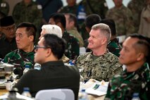 Adm. Samuel J. Paparo, commander of U.S. Indo-Pacific Command, participates in the opening ceremony for Super Garuda Shield 2025 in Jakarta, Indonesia, Aug. 25, 2025.