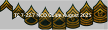 TC 7-22.7 NCO Guide is published August 2025.