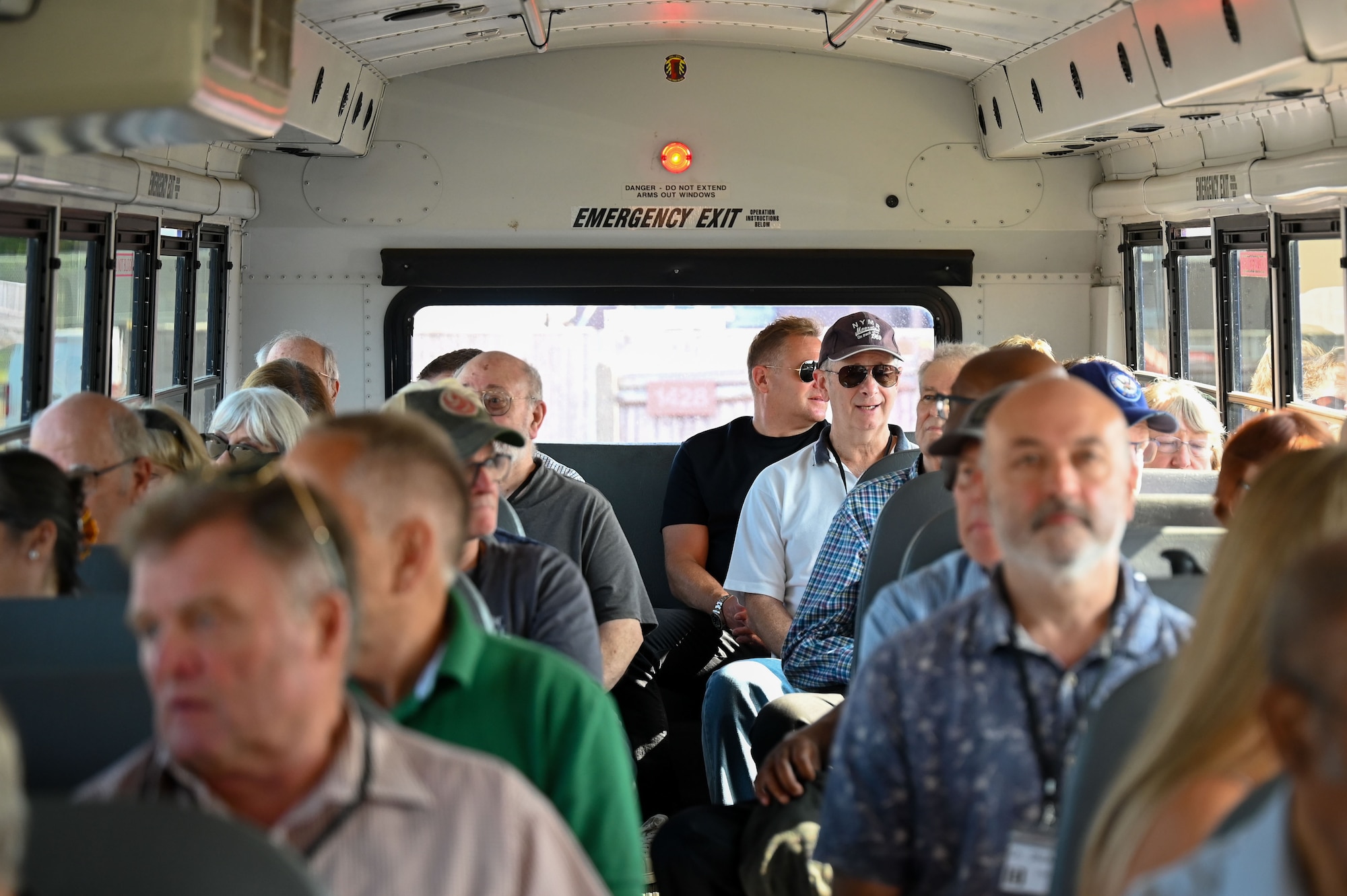 Retired servicemembers tour the 100th Air Refueling Wing facilities during the 2025 Retiree Appreciation Day at RAF Mildenhall, England, Aug. 15, 2025.