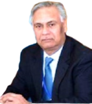 Ashok Vaseashta sits for a headshot, facing the camera wearing a suit jacket, blue tie, and white button down shirt.