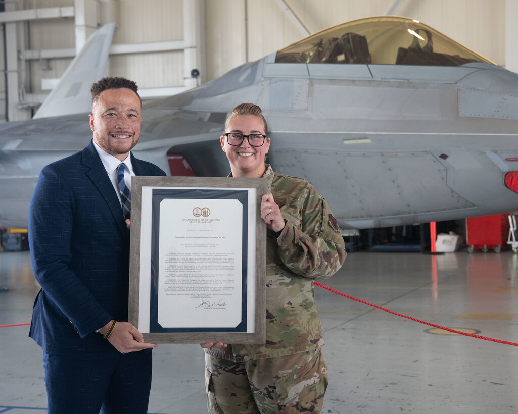 Del. Feggans recognizes outstanding 192nd Wing Airmen