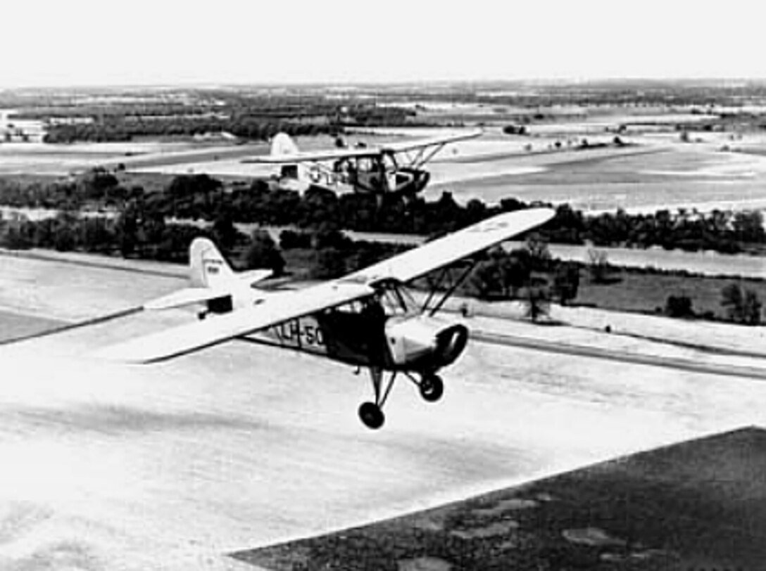 The Aeronca L-16 "Champion" as seen in flight circa 1949.