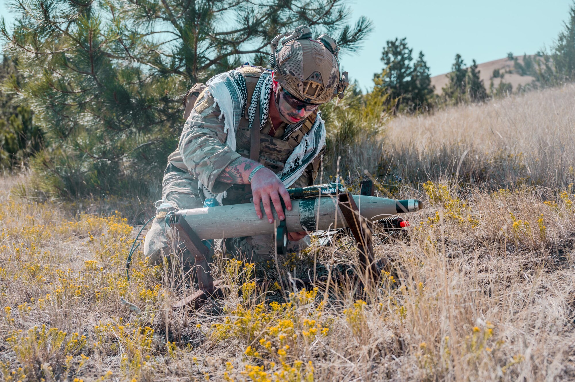 Explosive Ordnance Disposal Airman participates in training exercise.