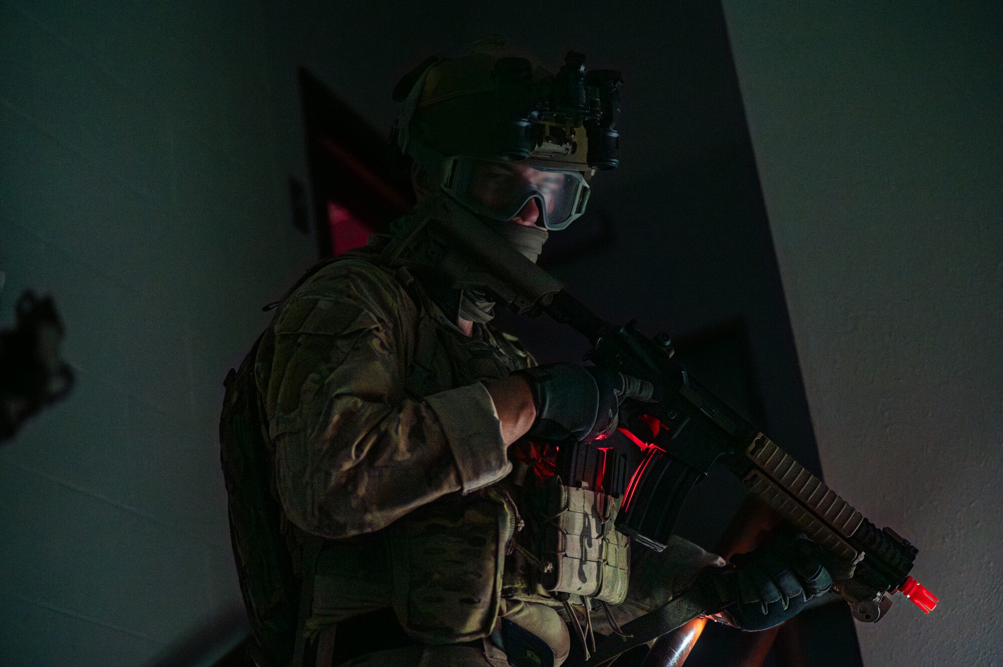 Explosive Ordnance Disposal Airman participates in training exercise.