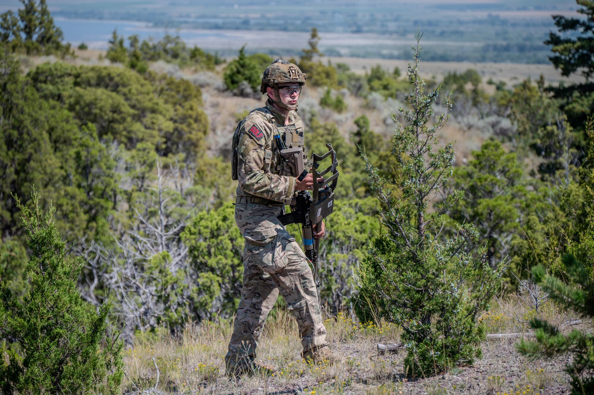 Explosive Ordnance Disposal Airman participates in training exercise.