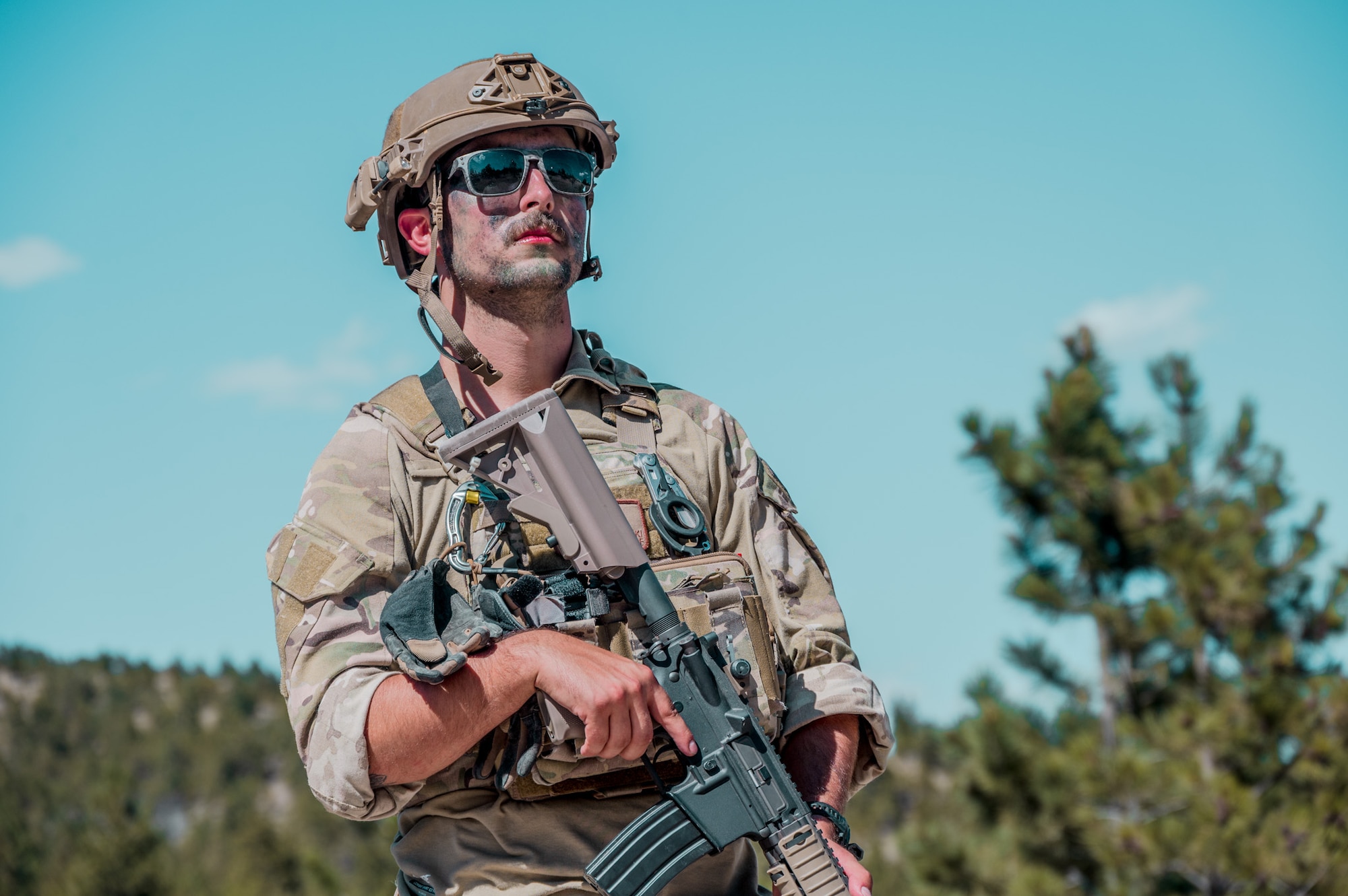 Explosive Ordnance Disposal Airman participates in training exercise.