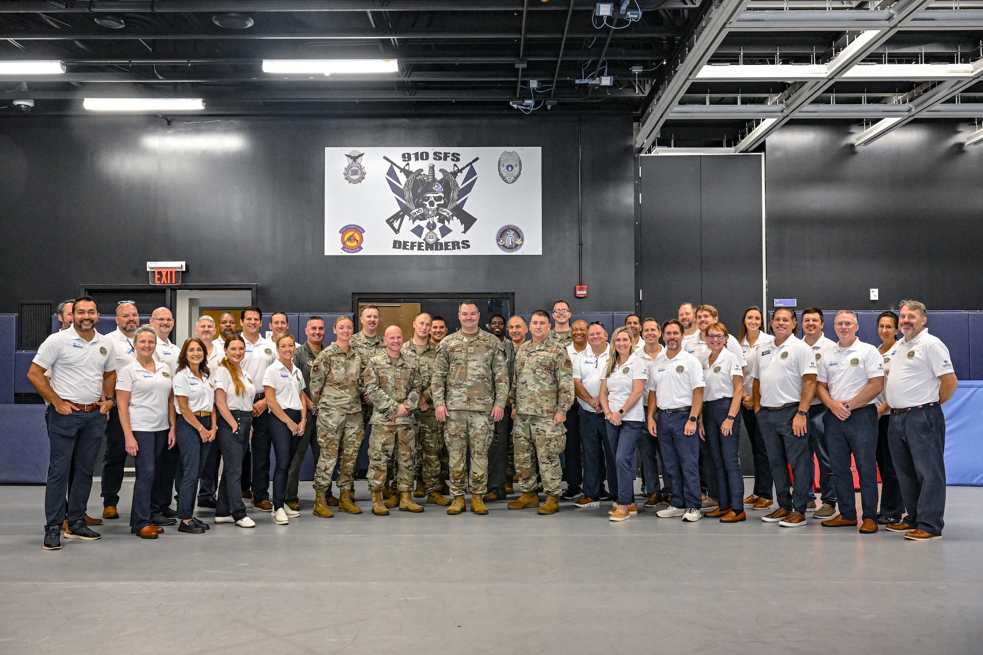 Civic leaders from Dobbins Air Reserve Base, Georgia, pose for a photo on Aug. 14, 2025, at Youngstown Air Reserve Station, Ohio.