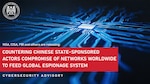 NSA, CISA, FBI and others are releasing the joint Cybersecurity Advisory, "Countering Chinese State-Sponsored Actors Compromise of Networks Worldwide to Feed Global Espionage System"