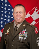 Command Sgt. Maj. James Lamberson in his Army Green Service Uniform.