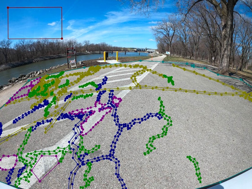 Screenshot of AI scanning the road for defects from tasks order one.