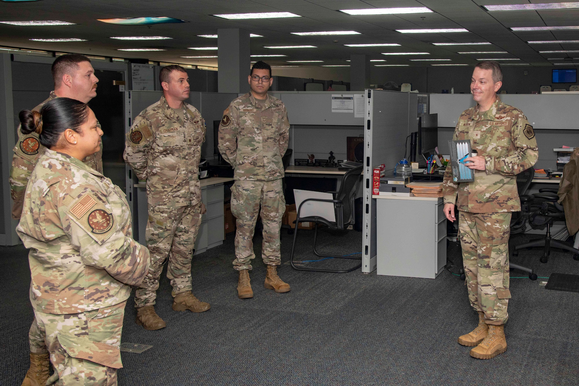 U.S. Air Force Brig. Gen. Jeffrey W. Nelson, commander of the Air Force Accessions Center and Air Force Recruiting Service at Joint Base San Antonio-Randolph, Texas, visits Officer Training School at Maxwell Air Force Base, Alabama, Aug. 19, 2025.