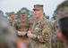 Lieutenants of Signal Basic Officer Leader Course (SBOLC) Class 005-25 reached a major milestone in their careers last week! The Signaleers were honored in a pinning ceremony after completing an early morning ruck march that culminated at the 442nd Signal Battalion Motor Pool. 
Maj. Gen. Christopher L. Eubank, Chief of Staff, U.S. Strategic Command, and Col. Julia M. Donley, U.S. Army Signal School Commandant and 43rd Chief of Signal, welcomed the lieutenants upon their completion of the ruck and participated in the pinning ceremony.
The design of the Signal regimental insignia originated from a meeting of Signal Corps officers led by Maj. Alfred J. Myer, the Chief Signal Officer, in 1865. A gold eagle holds in its talons a golden baton from which descends a signal flag. The motto “Pro Patria Vigilans” – meaning “Watchful for the Country” – reflects the Signal Corps’ mission to provide and maintain vital communications. 
SBOLC Class 005-25 will graduate from the 16-week course on Thursday then prepare to report to their respective duty stations.