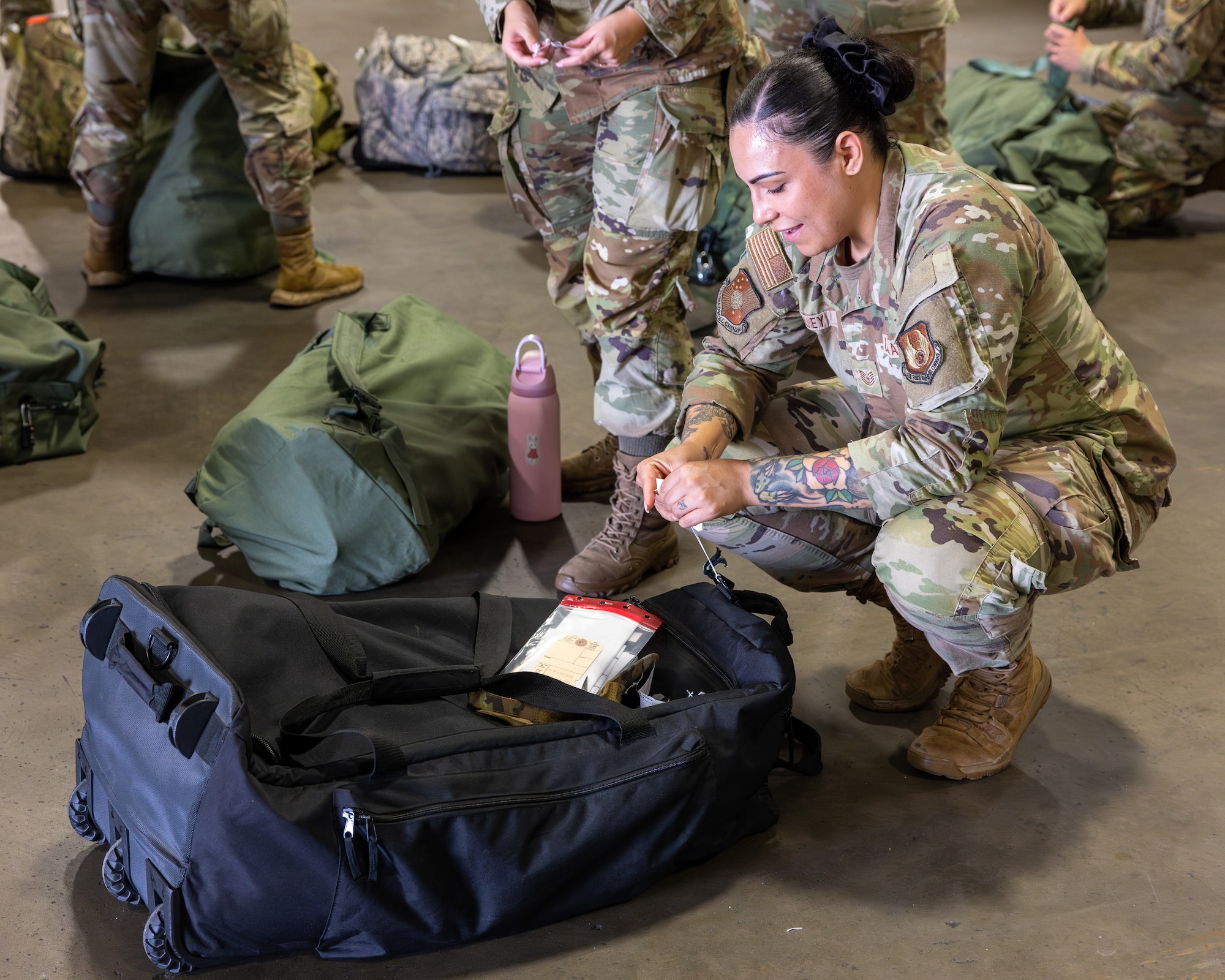 Airman packs bag