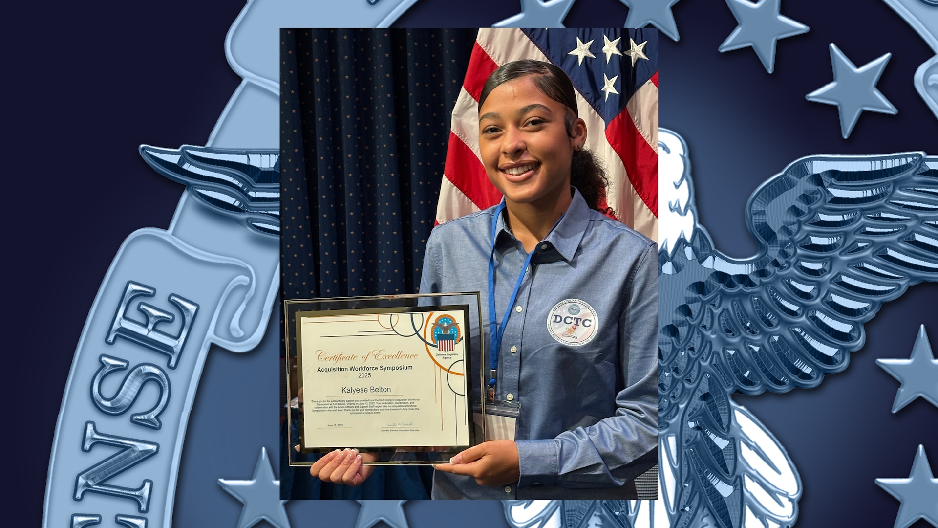 Intern presented with a Certificate of Excellence