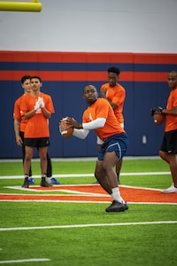 man about to throw football