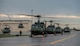 A line of UH-1N Iroquois helicopters prepare for take off for a formation flight during a Tactical Response Force exercise at Minot Air Force Base, North Dakota, Aug. 21, 2025. The UH-1N has been stationed at Minot AFB since March 20, 1980 and is scheduled to remain until 2029, with the MH-139A expected to arrive in 2027. (U.S. Air Force photo by Senior Airman Alyssa Bankston)
