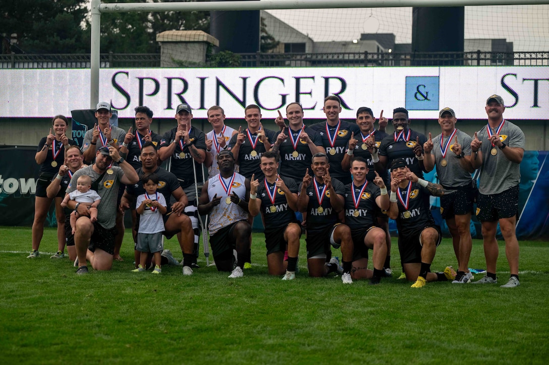 The 2025 Armed Forces Men’s Rugby Championships held in conjunction with Rugbytown 7’s Tournament in Glendale, Colo. from August 22-24. Service members from the Army, Marine Corps, Navy, Air Force (with Space Force players), and Coast Guard battle it out for gold.  (Photo by Petty Officer 2nd Class Theodore Lee)
