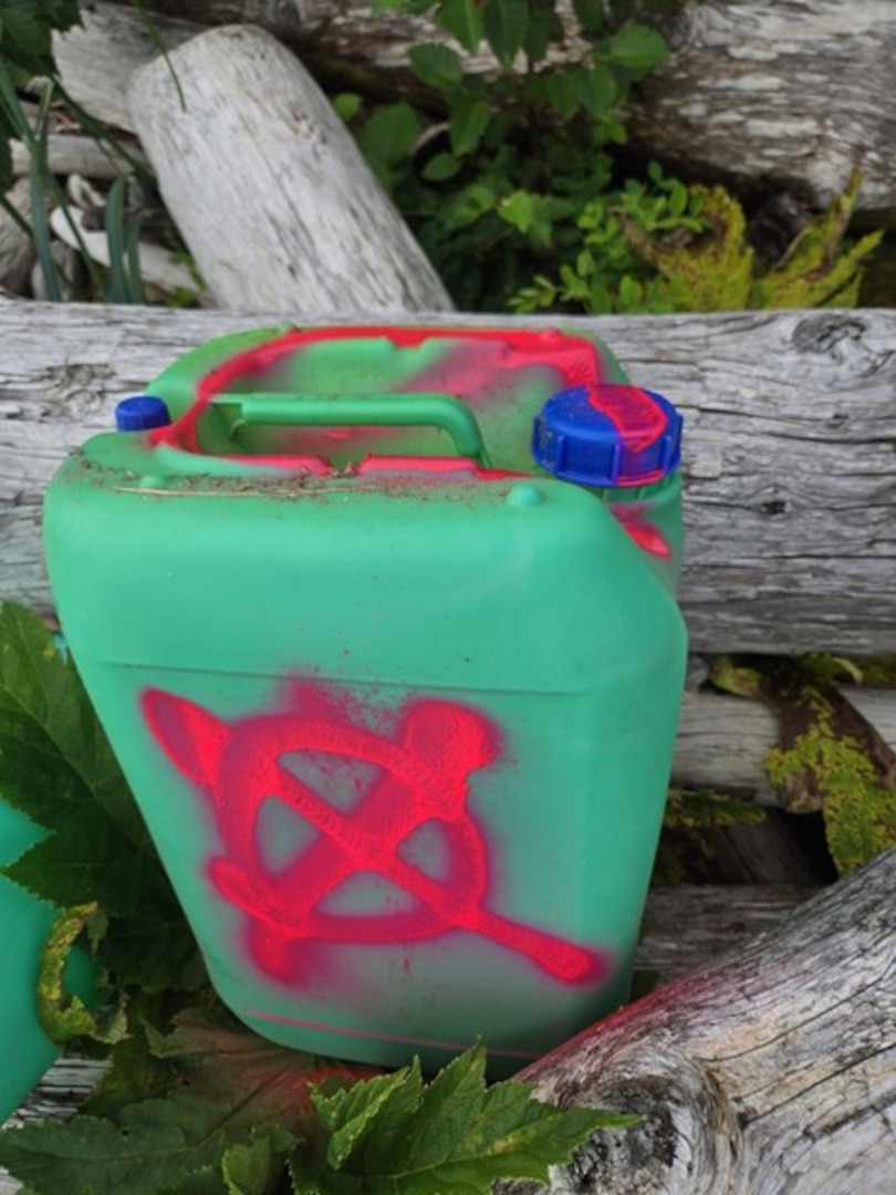 Coast Guard Marine Safety Unit Valdez received the initial report of the containers from Gulf of Alaska Keepers, a non-profit organization funded by the National Oceanic and Atmospheric Administration (NOAA) Office of Response and Restoration's Marine Debris Program for removal of marine debris.