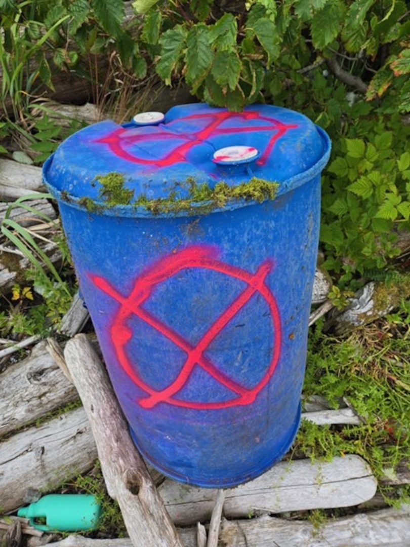Coast Guard Marine Safety Unit Valdez received the initial report of the containers from Gulf of Alaska Keepers, a non-profit organization funded by the National Oceanic and Atmospheric Administration (NOAA) Office of Response and Restoration's Marine Debris Program for removal of marine debris.