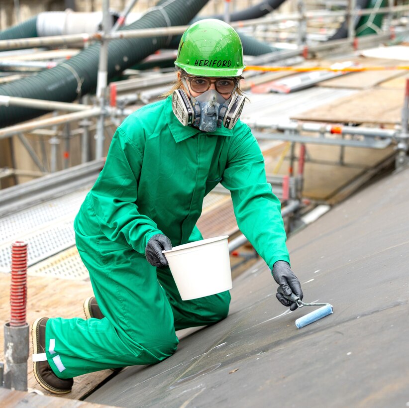 Alycia Heriford, Painter Apprentice, Shop 72, Painters, Blasters and Tilesetters
“I think my job is very important because the work we do plays a critical role in preserving the naval vessels. Our coatings and surface preparation efforts directly contribute to the longevity, safety, and performance of these ships.”