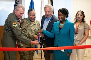 Ribbon cutting ceremony for a new VA clinic at the 375th MDG on Scott Air Force Base, Illinois, Aug. 28, 2025.