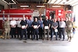 Letterkenny Army Depot leadership stands with Letterkenny Army Depot firefighters and environmental personnel after an awards ceremony on May 7.