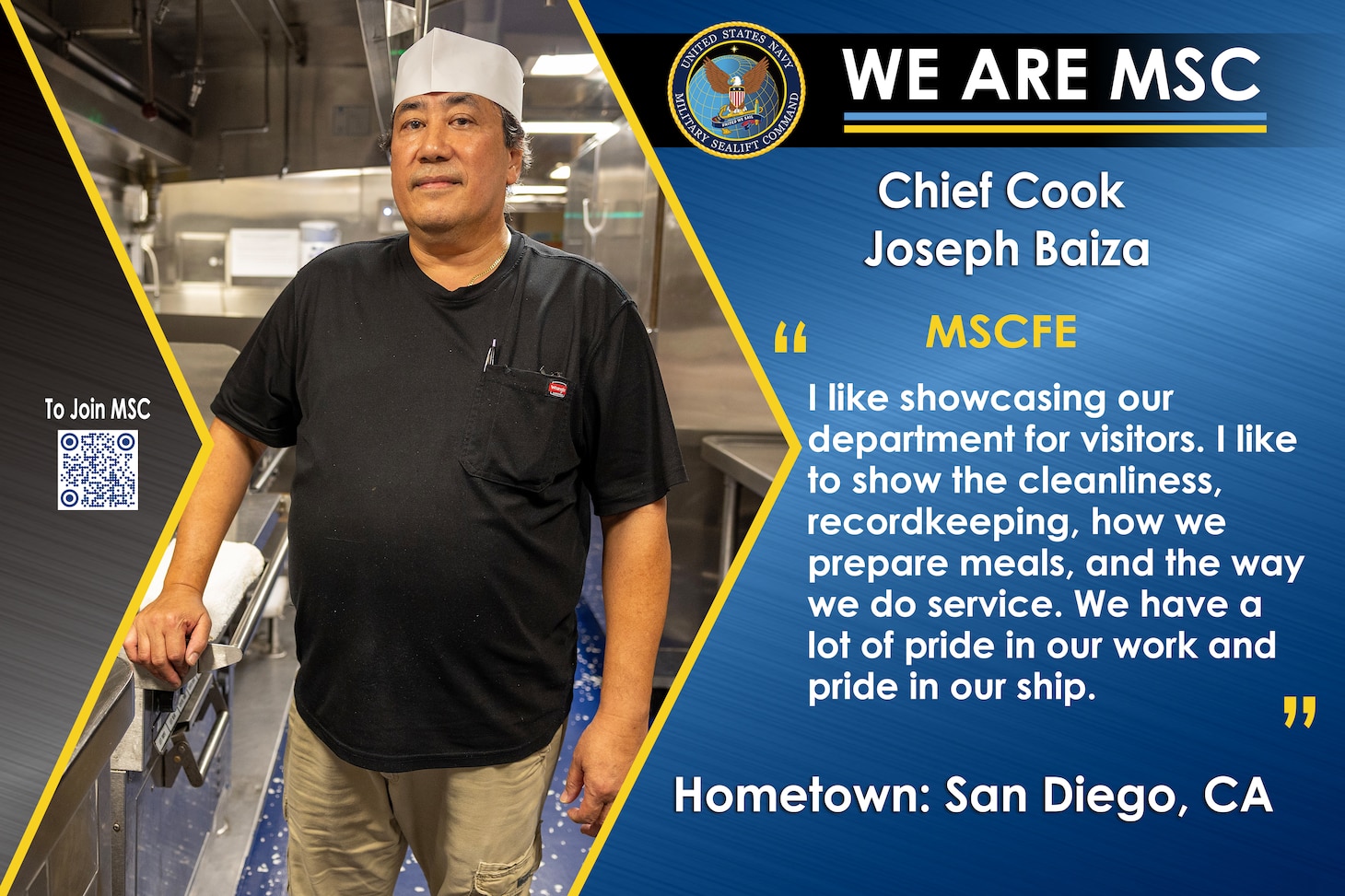 We Are MSC: Chief Cook Joseph Baiza