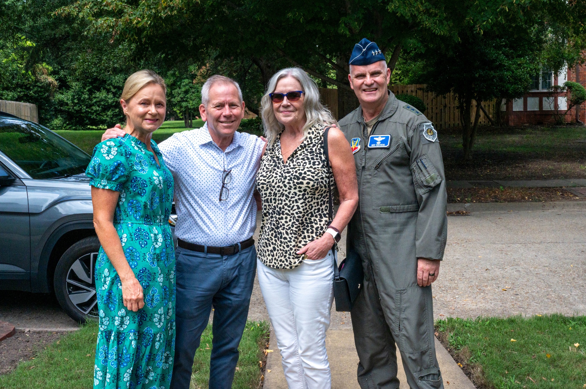 From the left, retired U.S. Air Force Maj. Gen. John McMullen and his wife Kim pose with Lt. Gen. Mike Koscheski, deputy commander of air Combat Command, and his wife Jolisa