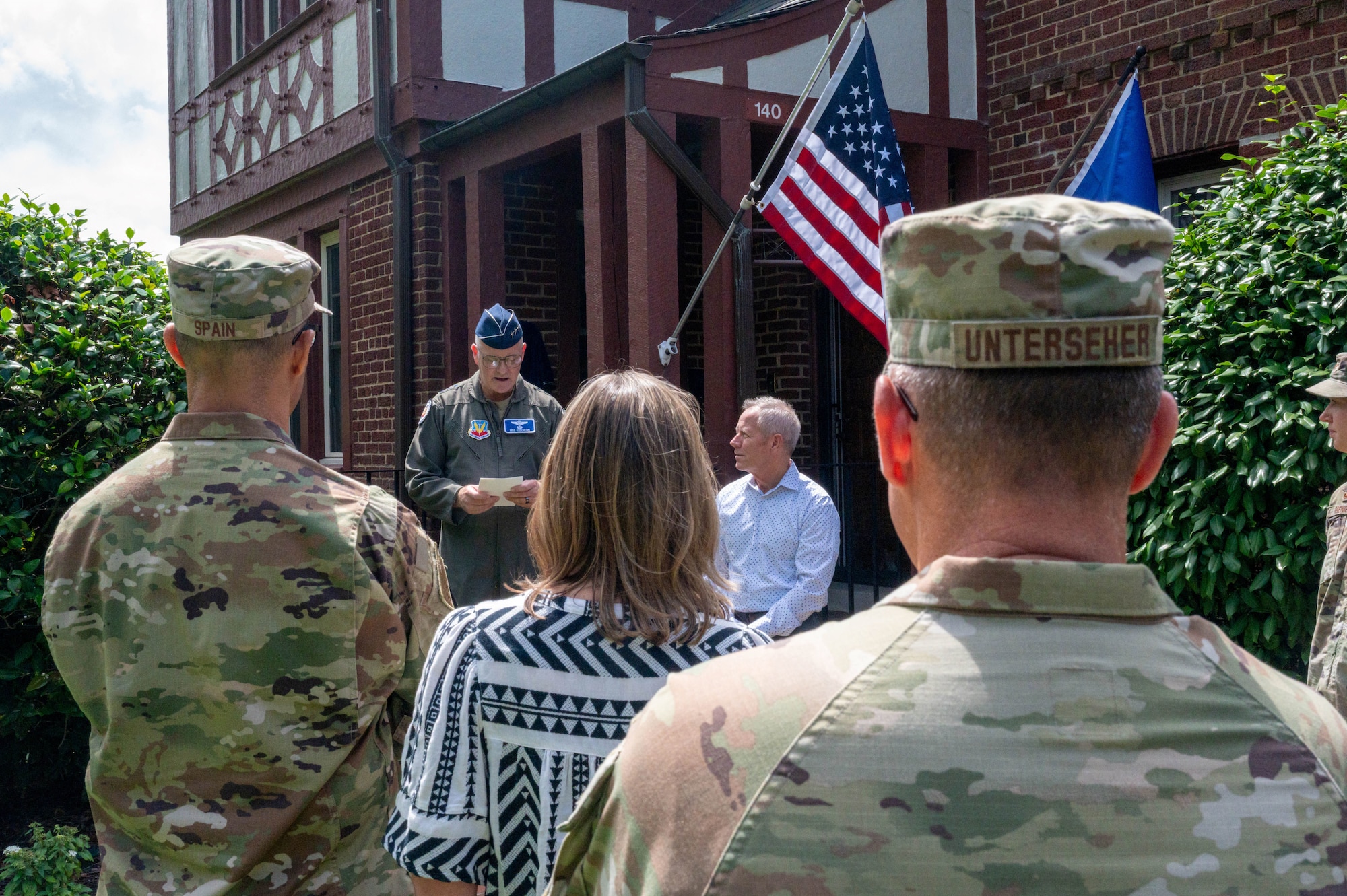 Maj. Gen. John McMullen speaks during the McMullen House dedication