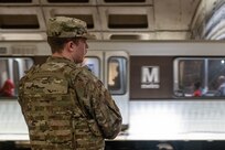 U.S. Airmen assigned to the D.C. Safe and Beautiful Task Force patrol in Washington D.C. metro stations, August 18, 2025. Approximately 800 National Guard service members comprise JTF-DC to support the DC Safe and Beautiful Taskforce. These National Guard service members provide critical support such as crowd management, perimeter control, logistics and communications in support of law enforcement. A majority of the D.C. National Guard personnel live and work in the local community and have existing relationships to support law enforcement.