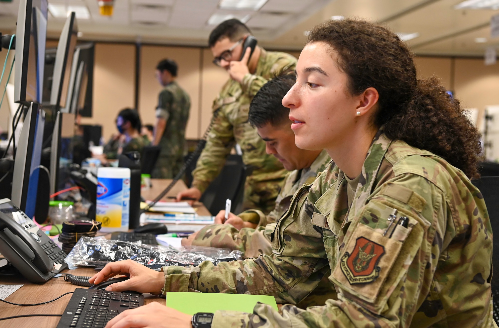 A person is typing on a computer