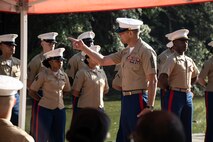 U.S. Marine Corps Sgt. Maj. Carlos A. Ruiz, the 20th Sergeant Major of the Marine Corps, alongside Brig. Gen. Ahmed T. Williamson, the Eastern Recruiting Region Commanding General, participate in a Wreath Laying Ceremony as part of Marine Week Atlanta, Atlanta, Georgia, Aug. 30, 2025. Ruiz and Williamson laid the wreath in honor of those who made the ultimate sacrifice during the Global War on Terrorism. Ruiz was also able to participate in a reenlistment ceremony following the wreath laying. (U.S. Marine Corps photo by GySgt Jordan E. Gilbert)