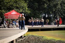 U.S. Marine Corps Sgt. Maj. Carlos A. Ruiz, the 20th Sergeant Major of the Marine Corps, alongside Brig. Gen. Ahmed T. Williamson, the Eastern Recruiting Region Commanding General, participate in a Wreath Laying Ceremony as part of Marine Week Atlanta, Atlanta, Georgia, Aug. 30, 2025. Ruiz and Williamson laid the wreath in honor of those who made the ultimate sacrifice during the Global War on Terrorism. Ruiz was also able to participate in a reenlistment ceremony following the wreath laying. (U.S. Marine Corps photo by GySgt Jordan E. Gilbert)