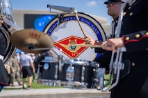 U.S. Marines with the 2D Marine Aircraft Wing Band, assigned to Special Purpose Marine Air-Ground Task Force-250, perform a music show during Marine Week Atlanta, Aug. 31, 2025. Marines stationed across the globe commemorate the 250th anniversary of the Marine Corps, honoring a distinguished legacy of service, sacrifice, and unwavering fidelity to both the nation and fellow Marines. (U.S. Marine Corps photo by Sgt. Alfonso Livrieri)
